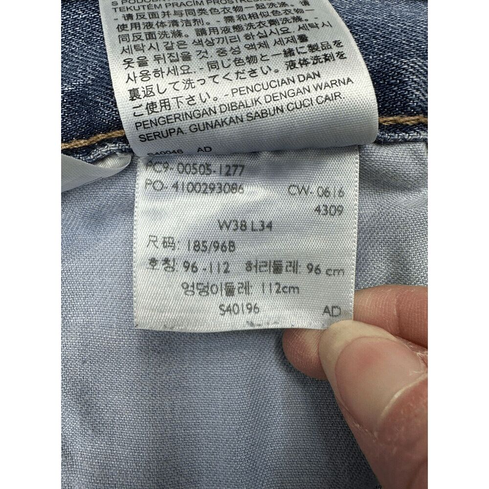 Levi’s 505 Regular Fit Jeans 38x34 Blue Denim Straight Leg Medium Wash Men’s - Picture 10 of 13